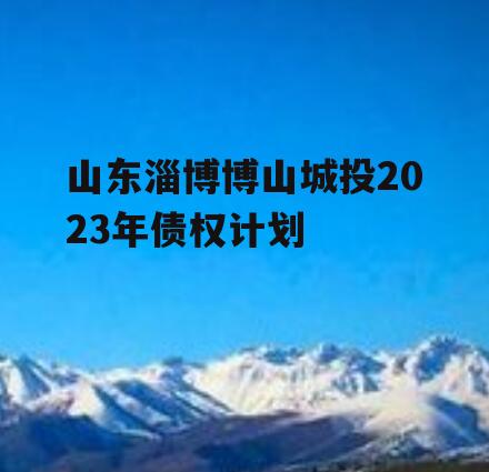 山东淄博博山城投2023年债权计划