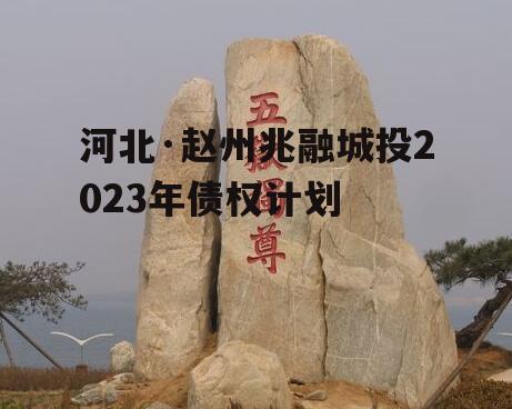 河北·赵州兆融城投2023年债权计划