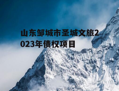 山东邹城市圣城文旅2023年债权项目