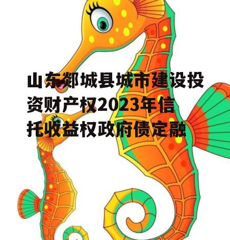 山东郯城县城市建设投资财产权2023年信托收益权政府债定融