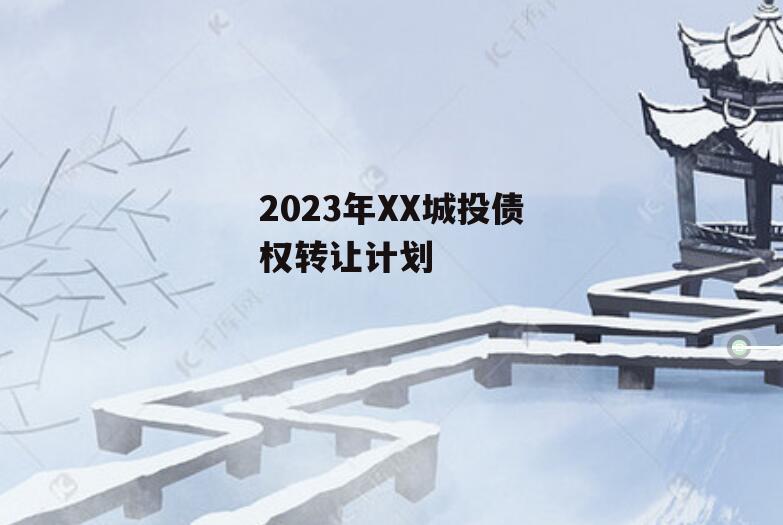 2023年XX城投债权转让计划