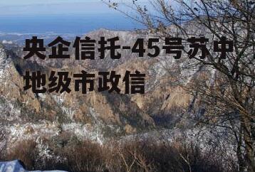 央企信托-45号苏中地级市政信