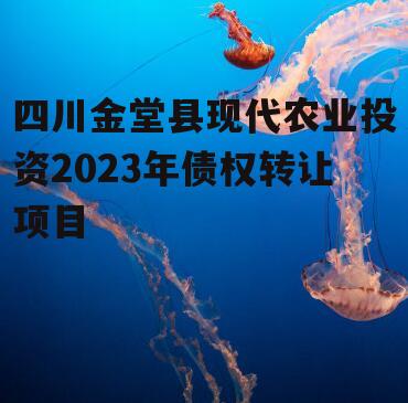 四川金堂县现代农业投资2023年债权转让项目