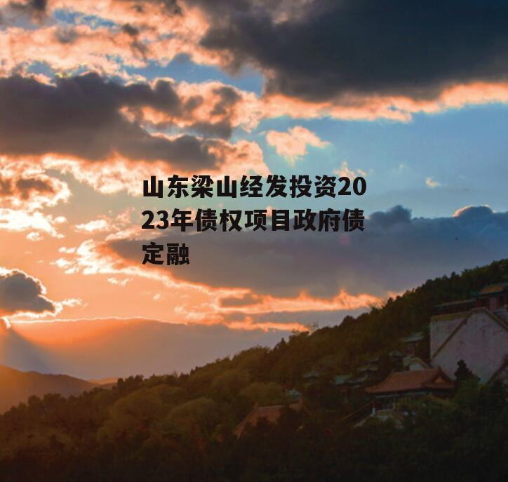 山东梁山经发投资2023年债权项目政府债定融