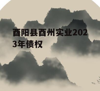 酉阳县酉州实业2023年债权