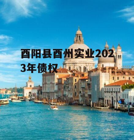 酉阳县酉州实业2023年债权