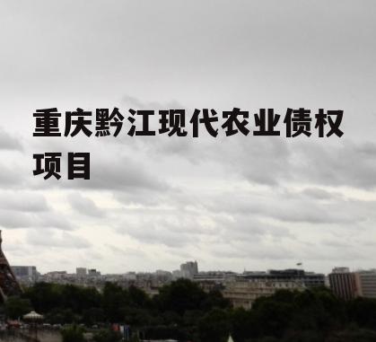 重庆黔江现代农业债权项目