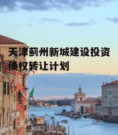 天津蓟州新城建设投资债权转让计划