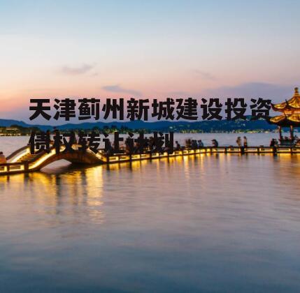 天津蓟州新城建设投资债权转让计划