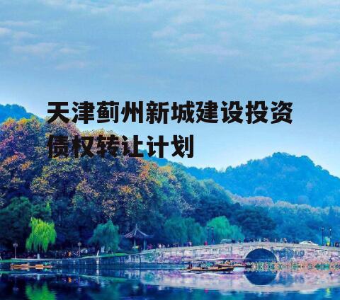 天津蓟州新城建设投资债权转让计划