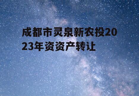 成都市灵泉新农投2023年资资产转让