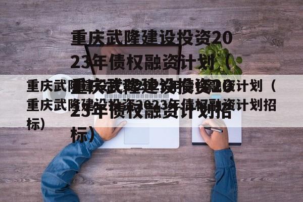 重庆武隆建设投资2023年债权融资计划（重庆武隆建设投资2023年债权融资计划招标）