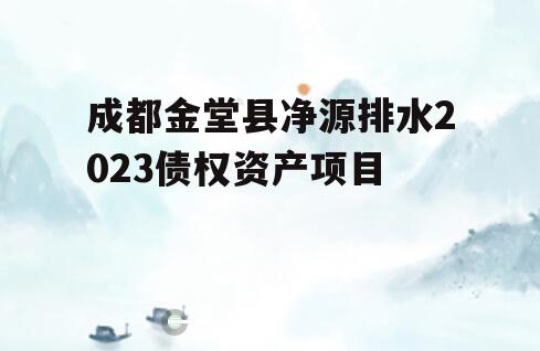 成都金堂县净源排水2023债权资产项目