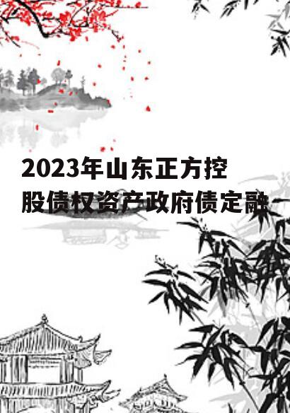 2023年山东正方控股债权资产政府债定融