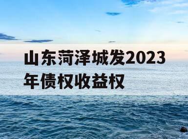 山东菏泽城发2023年债权收益权