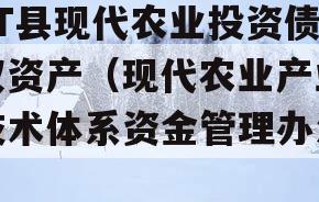 JT县现代农业投资债权资产（现代农业产业技术体系资金管理办法）