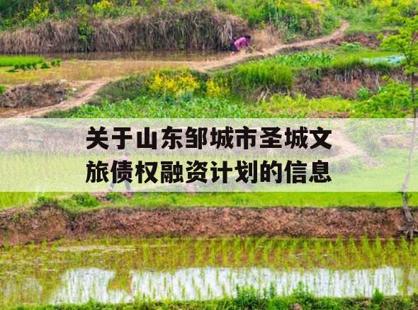关于山东邹城市圣城文旅债权融资计划的信息