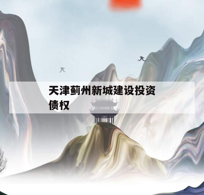 天津蓟州新城建设投资债权