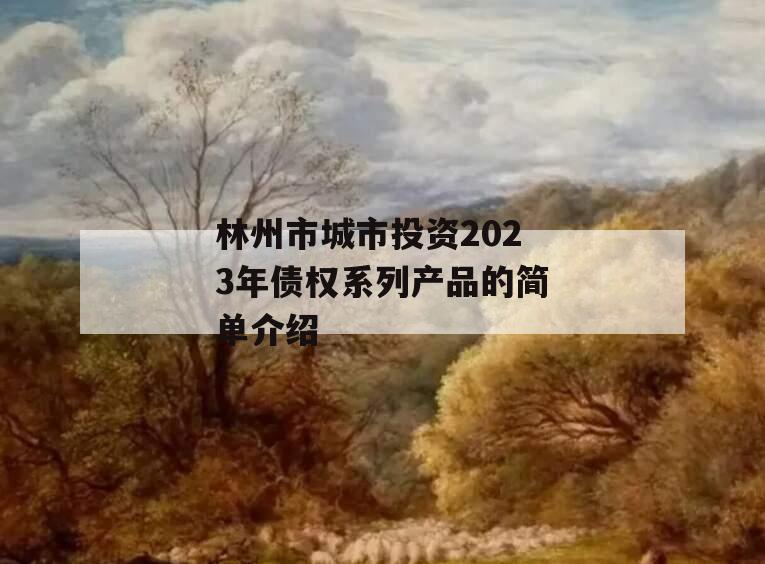 林州市城市投资2023年债权系列产品的简单介绍