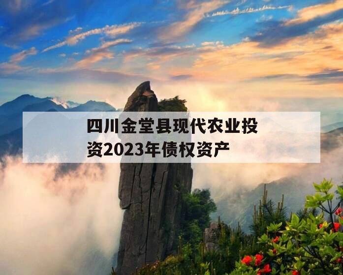 四川金堂县现代农业投资2023年债权资产