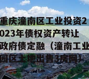 重庆潼南区工业投资2023年债权资产转让政府债定融（潼南工业园区土地出售3房网）