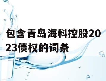 包含青岛海科控股2023债权的词条