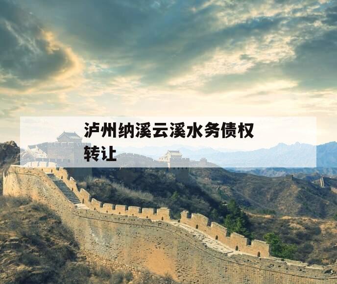 泸州纳溪云溪水务债权转让