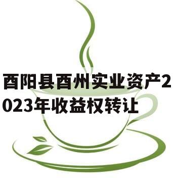 酉阳县酉州实业资产2023年收益权转让