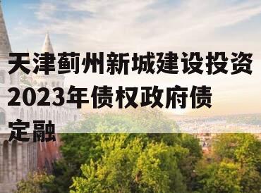 天津蓟州新城建设投资2023年债权政府债定融