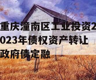 重庆潼南区工业投资2023年债权资产转让政府债定融