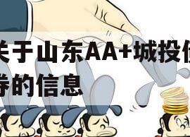 关于山东AA+城投债券的信息