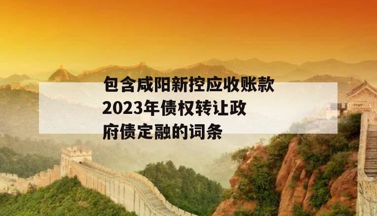 包含咸阳新控应收账款2023年债权转让政府债定融的词条
