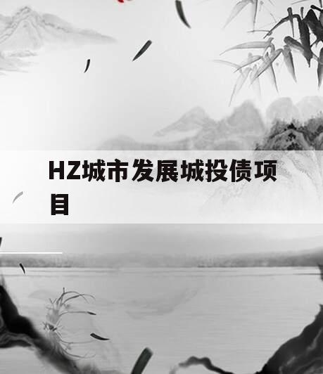 HZ城市发展城投债项目