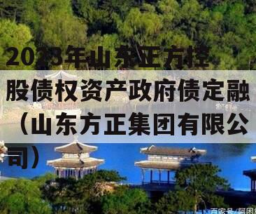 2023年山东正方控股债权资产政府债定融（山东方正集团有限公司）