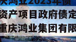重庆鸿业2023年债权资产项目政府债定融（重庆鸿业集团有限公司）
