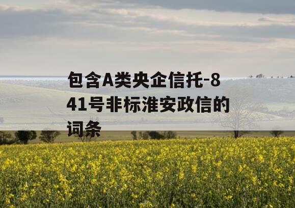 包含A类央企信托-841号非标淮安政信的词条