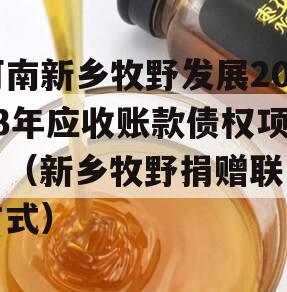 河南新乡牧野发展2023年应收账款债权项目（新乡牧野捐赠联系方式）