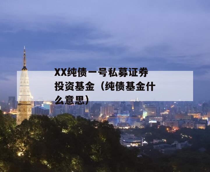 XX纯债一号私募证券投资基金（纯债基金什么意思）