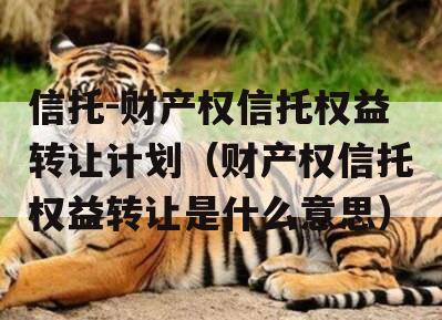 信托-财产权信托权益转让计划（财产权信托权益转让是什么意思）