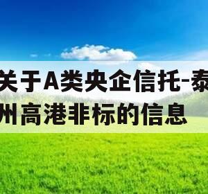 关于A类央企信托-泰州高港非标的信息
