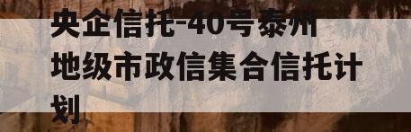 央企信托-40号泰州地级市政信集合信托计划