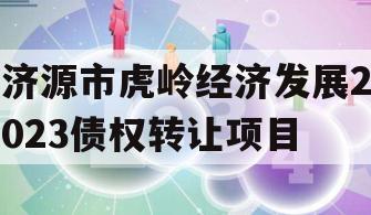 济源市虎岭经济发展2023债权转让项目