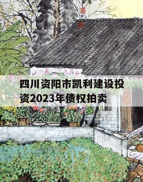 四川资阳市凯利建设投资2023年债权拍卖