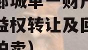 临沂郯城单一财产权信托收益权转让及回购（郯城拍卖）