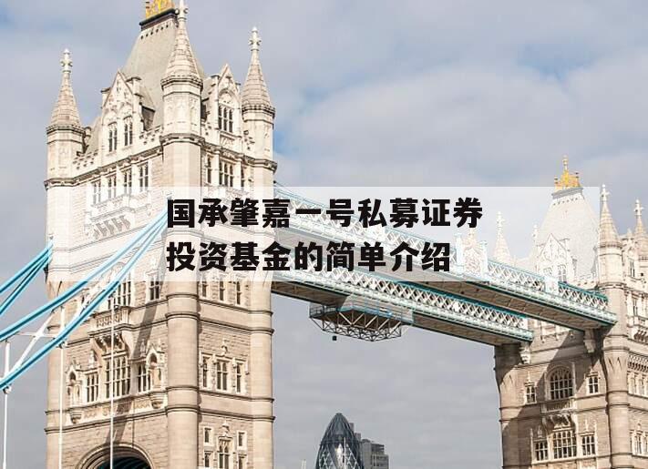 国承肇嘉一号私募证券投资基金的简单介绍