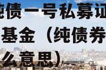 XX纯债一号私募证券投资基金（纯债券基金是什么意思）