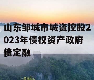 山东邹城市城资控股2023年债权资产政府债定融