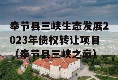 奉节县三峡生态发展2023年债权转让项目（奉节县三峡之巅）