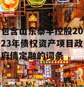 包含山东泰丰控股2023年债权资产项目政府债定融的词条