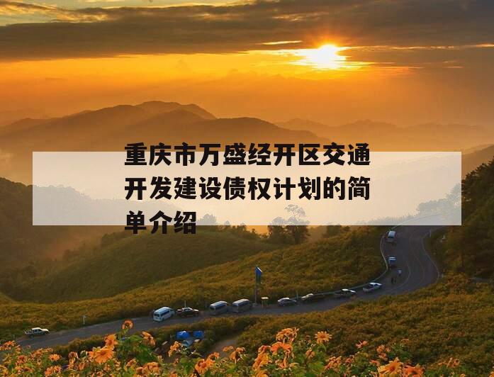 重庆市万盛经开区交通开发建设债权计划的简单介绍